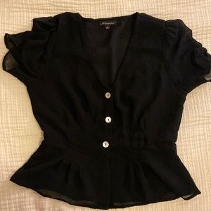 Black, Size Small peplum top
